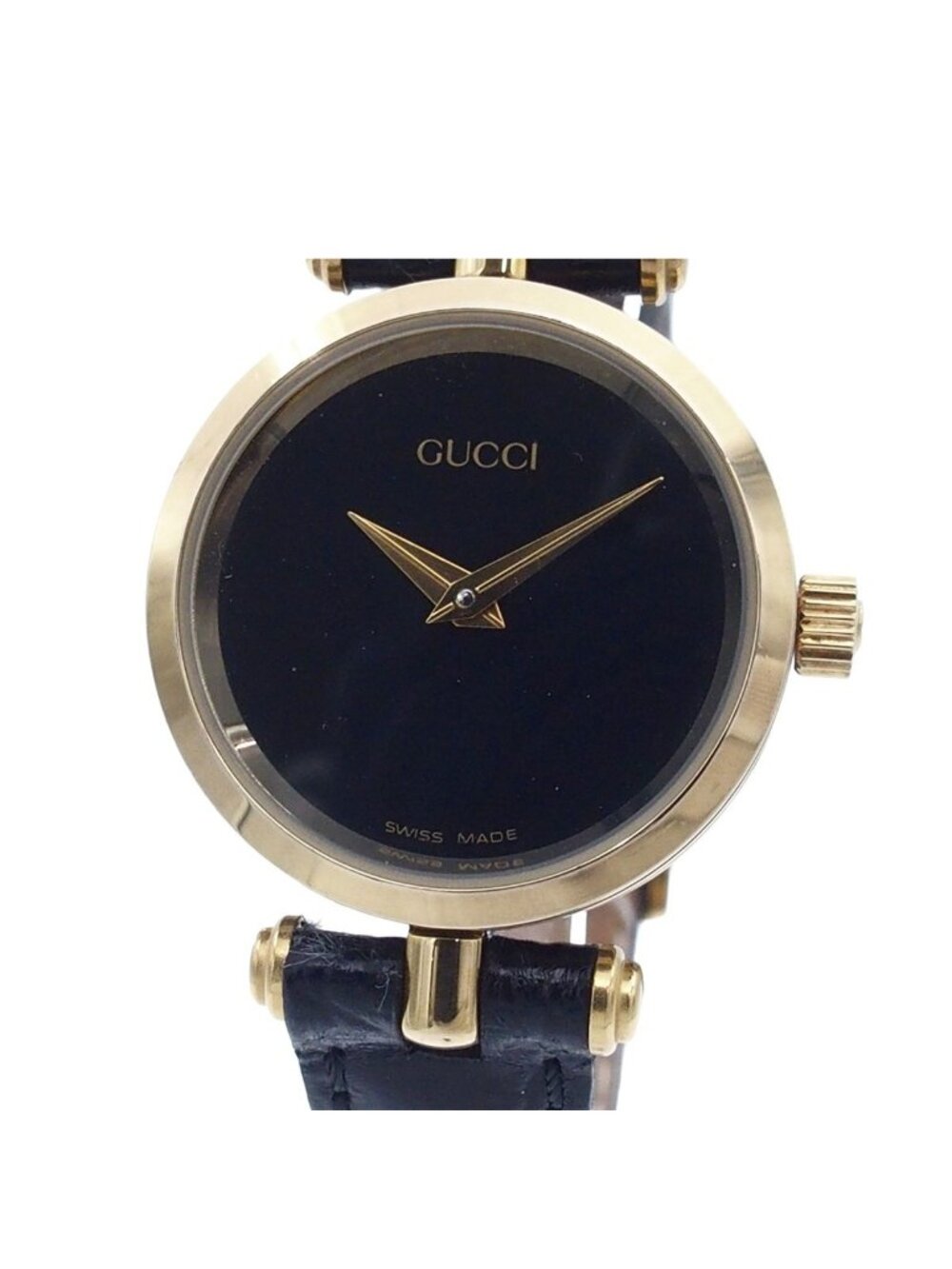 Gucci Sherry Line Black SS Leather Vintage Watch